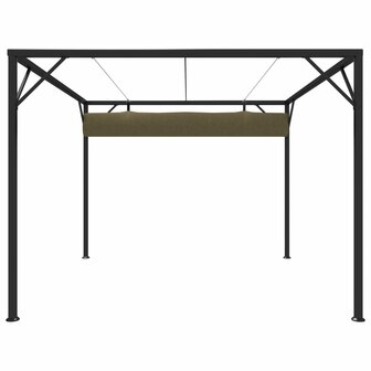 Tuinprieel met uittrekbaar dak 180 g/m&sup2; 3x3 m taupe