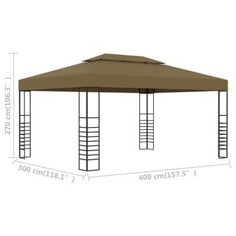 Prieel 180 g/m&sup2; 3x4 m taupe