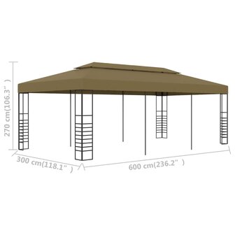 Prieel 180 g/m&sup2; 6x3x2,7 m taupe