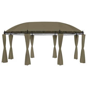 Prieel met gordijnen 180 g/m&sup2; 520x349x255 cm taupe