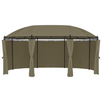 Prieel met gordijnen 180 g/m&sup2; 520x349x255 cm taupe