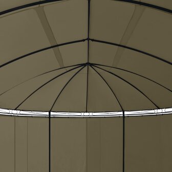 Prieel met gordijnen 180 g/m&sup2; 520x349x255 cm taupe