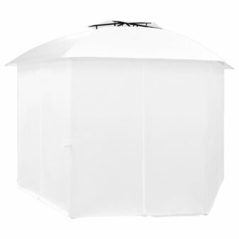Tuinpaviljoen met gordijnen 180 g/m&sup2; 360x312x265 cm wit