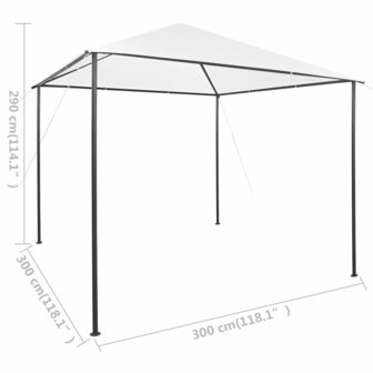 Prieel 180 g/m&sup2; 3x3x2,9 m wit