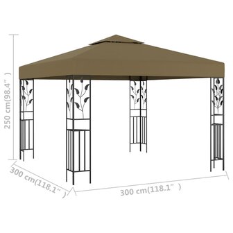 Prieel 180 g/m&sup2; 3x3 m taupe