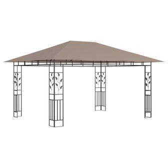 Prieel met klamboe 180 g/m&sup2; 4x3x2,73 m taupe