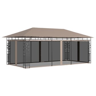 Prieel met klamboe 180 g/m&sup2; 6x3x2,73 m taupe