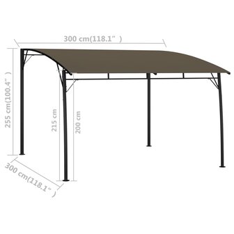 Zonneluifel 3x3x2,55 m taupe