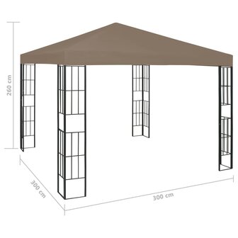 Prieel 3x3 m taupe