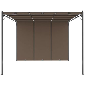 Tuinprieel met zijgordijn 4x3x2,25 m taupe