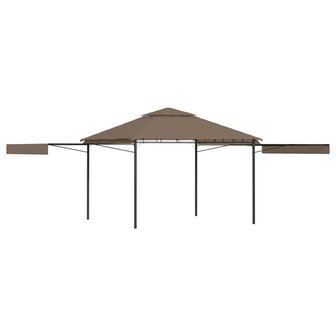 Prieel met uitschuifbare daken 180 g/m&sup2; 3x3x2,75 m taupe