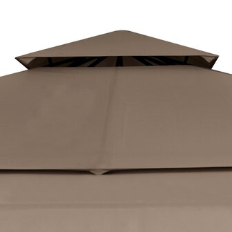 Prieel met uitschuifbare daken 180 g/m&sup2; 3x3x2,75 m taupe