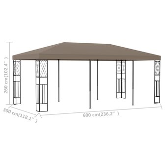 Prieel 6x3 m stof taupe