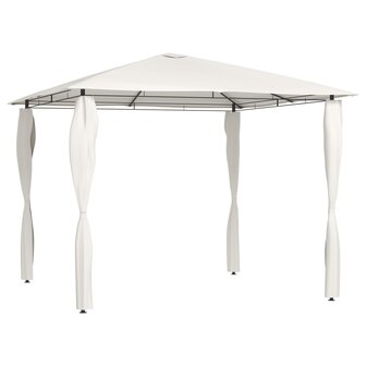 Prieel met paalhoezen 160 g/m&sup2; 3x3x2,6 m cr&egrave;mekleurig