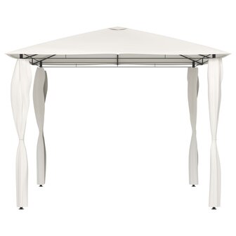 Prieel met paalhoezen 160 g/m&sup2; 3x3x2,6 m cr&egrave;mekleurig