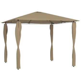 Prieel met paalhoezen 160 g/m&sup2; 3x3x2,6 m taupe