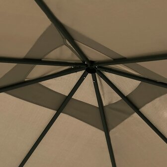 Prieel met paalhoezen 160 g/m&sup2; 3x3x2,6 m taupe