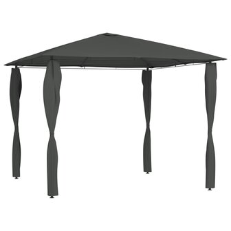 Prieel met paalhoezen 160 g/m&sup2; 3x3x2,6 m antracietkleurig
