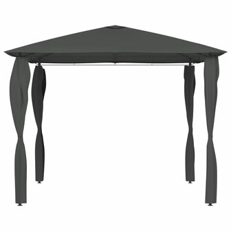 Prieel met paalhoezen 160 g/m&sup2; 3x3x2,6 m antracietkleurig