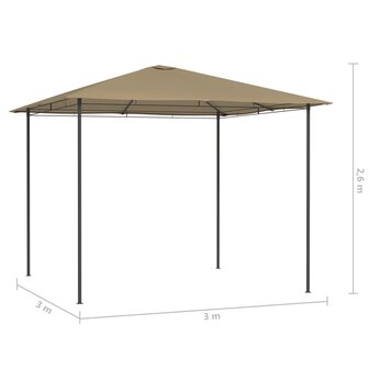 Prieel 160 g/m&sup2; 3x3x2,6 m taupe