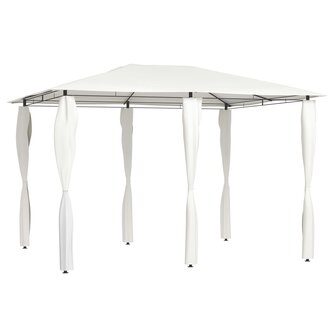Prieel met paalhoezen 160 g/m&sup2; 3x4x2,6 m cr&egrave;mekleurig