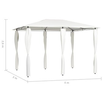 Prieel met paalhoezen 160 g/m&sup2; 3x4x2,6 m cr&egrave;mekleurig