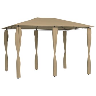 Prieel met paalhoezen 160 g/m&sup2; 3x4x2,6 m taupe