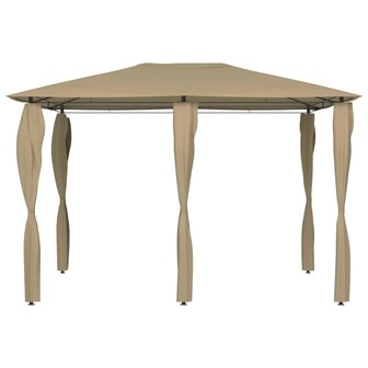 Prieel met paalhoezen 160 g/m&sup2; 3x4x2,6 m taupe