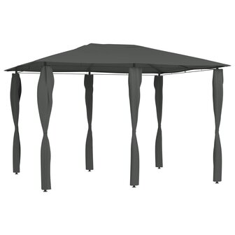 Prieel met paalhoezen 160 g/m&sup2; 3x4x2,6 m antracietkleurig