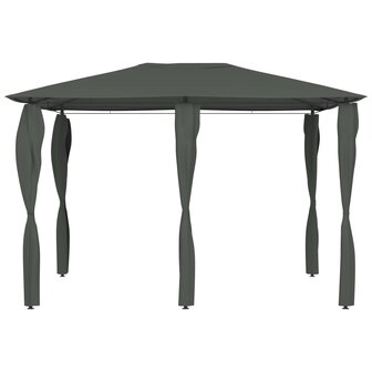 Prieel met paalhoezen 160 g/m&sup2; 3x4x2,6 m antracietkleurig