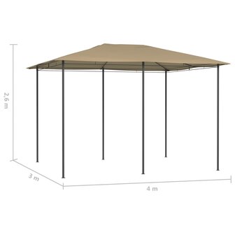 Prieel 160 g/m&sup2; 3x4x2,6 m taupe