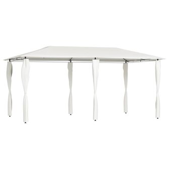 Prieel met paalhoezen 160 g/m&sup2; 2,98x5,3x2,59 m cr&egrave;mekleurig