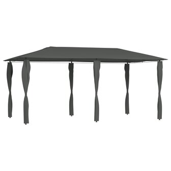 Prieel met paalhoezen 160 g/m&sup2; 2,98x5,3x2,59 m antracietkleurig