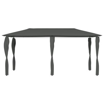 Prieel met paalhoezen 160 g/m&sup2; 2,98x5,3x2,59 m antracietkleurig