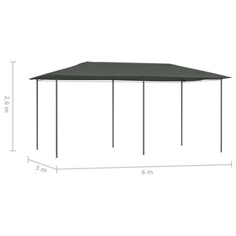 Prieel 160 g/m&sup2; 2,98x5,3x2,59 m antracietkleurig