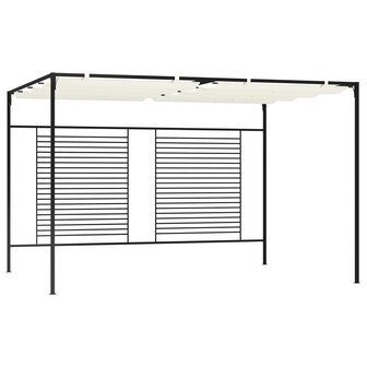 Prieel met uittrekbaar dak 180 g/m&sup2; 3x4x2,3 m cr&egrave;mekleurig