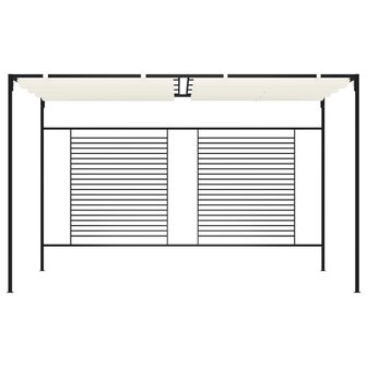 Prieel met uittrekbaar dak 180 g/m&sup2; 3x4x2,3 m cr&egrave;mekleurig