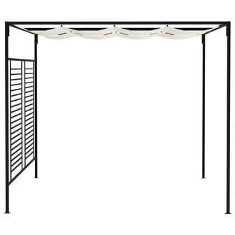 Prieel met uittrekbaar dak 180 g/m&sup2; 3x4x2,3 m cr&egrave;mekleurig