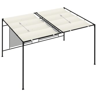 Prieel met uittrekbaar dak 180 g/m&sup2; 3x4x2,3 m cr&egrave;mekleurig