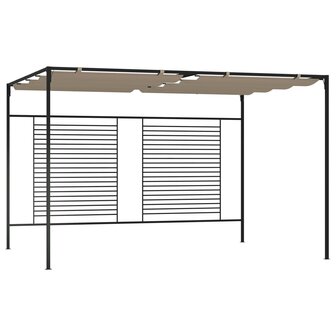 Prieel met uittrekbaar dak 180 g/m&sup2; 3x4x2,3 m taupe