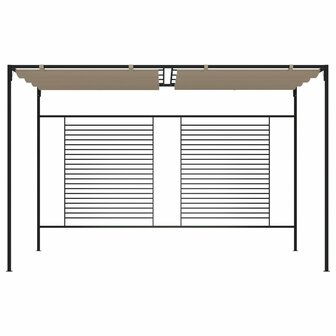 Prieel met uittrekbaar dak 180 g/m&sup2; 3x4x2,3 m taupe