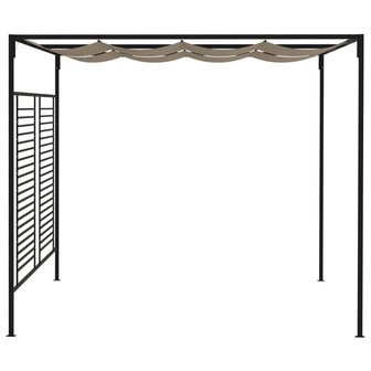 Prieel met uittrekbaar dak 180 g/m&sup2; 3x4x2,3 m taupe