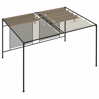 Prieel met uittrekbaar dak 180 g/m&sup2; 3x4x2,3 m taupe