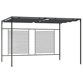 Prieel met uittrekbaar dak 180 g/m&sup2; 4x3x2,3 m antracietkleurig