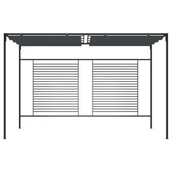 Prieel met uittrekbaar dak 180 g/m&sup2; 4x3x2,3 m antracietkleurig