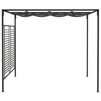 Prieel met uittrekbaar dak 180 g/m&sup2; 4x3x2,3 m antracietkleurig