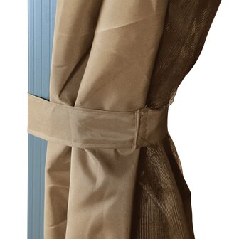Prieel met gordijn 400x300 cm aluminium taupe