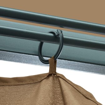 Prieel met gordijn 400x300 cm aluminium taupe
