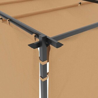 Prieel met gordijnen 3x3 m staal taupe