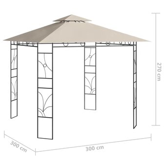 Prieel 160 g/m&sup2; 3x3x2,7 m cr&egrave;mekleurig